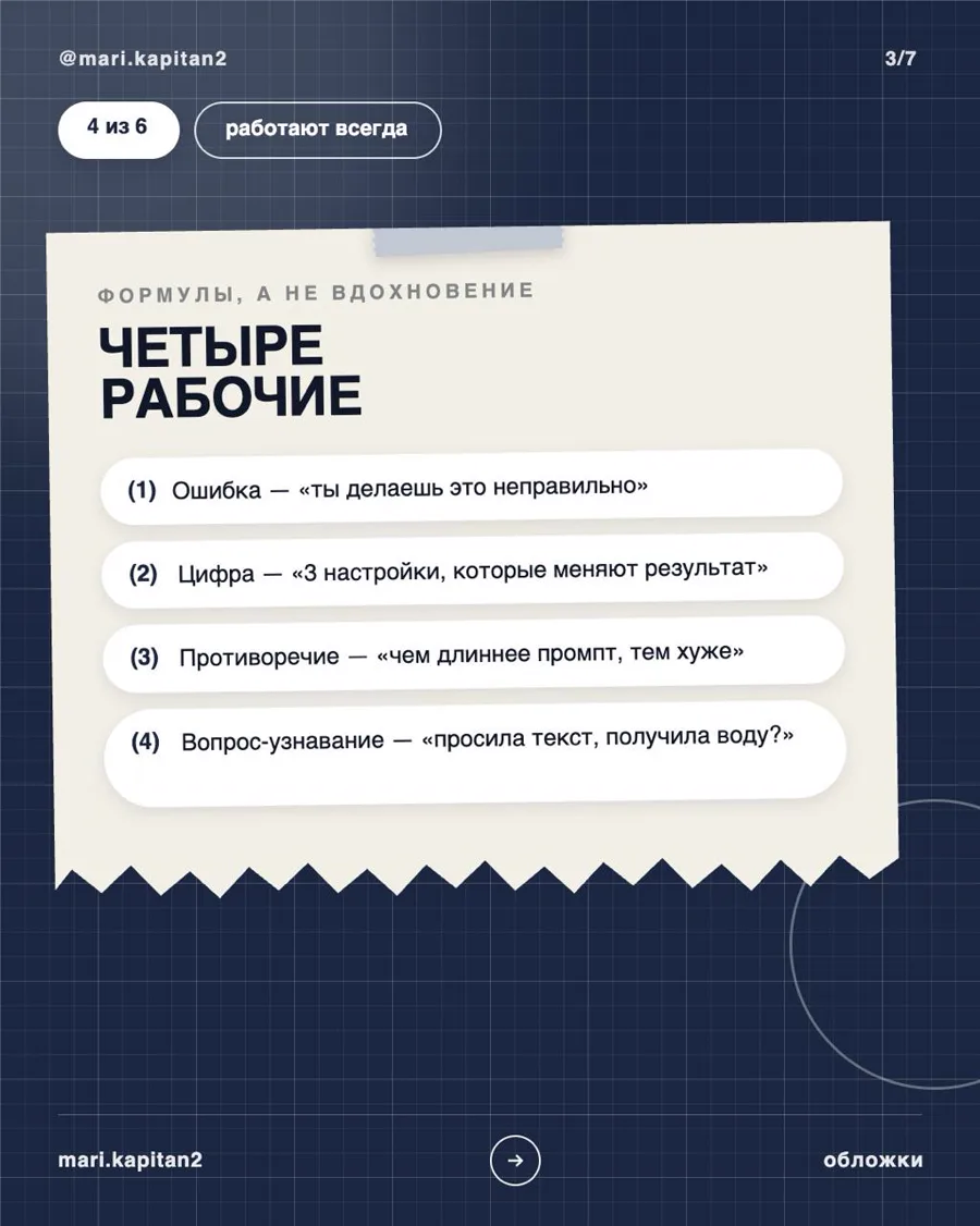 Синий слайд карусели с четырьмя рабочими формулами